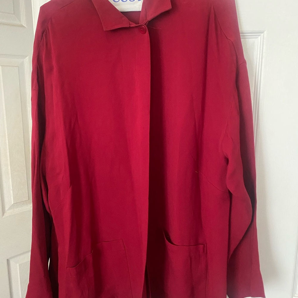 Finity naturals silk blazer Sz xl cranberry color.